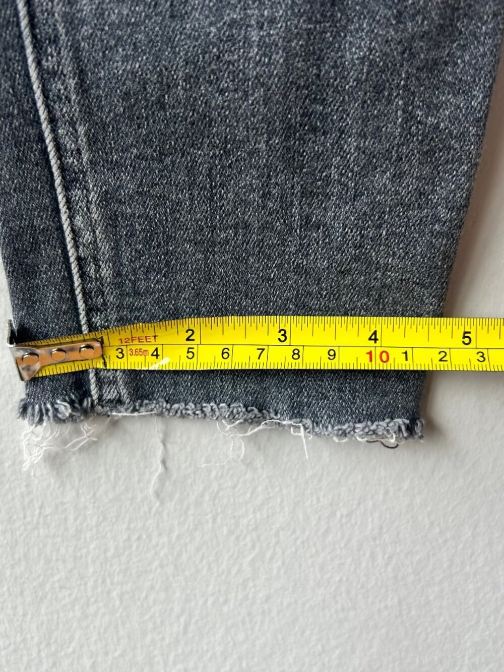 Rag & Bone Nina High Rise Ankle Skinny Jeans Universe Gray Wash Raw Hem 24 - Picture 9 of 9